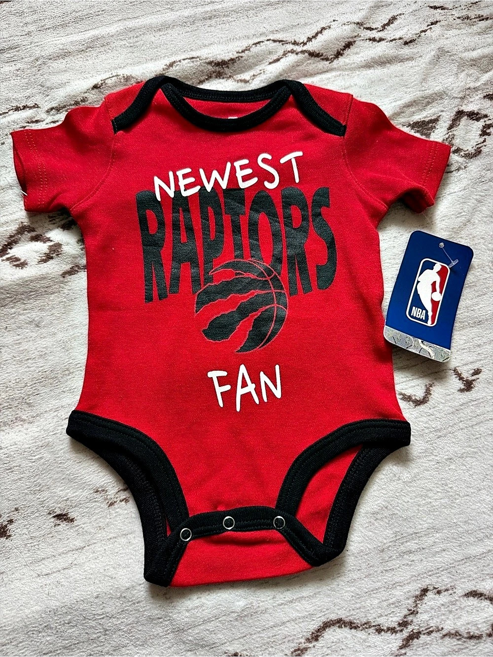 NBA Toronto Raptors Newest Fan Bodysuit Baby 0/3M Red & Black